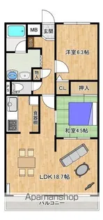 ソルツ万石浦【502号室】の間取り