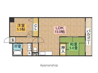パークテラス北花田【6階】の間取り