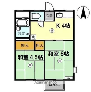 ハイツ水越 A【2階】の間取り