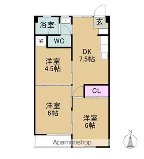 田辺第2ビル【12号室】の間取り