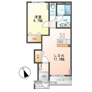 PENSION RICHESSEⅡ(パンション リシェスⅡ)【1階】の間取り
