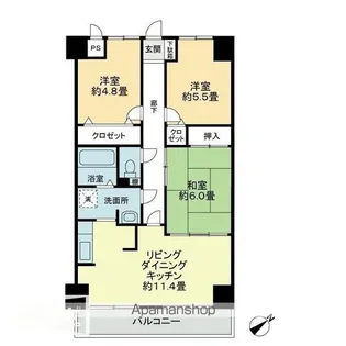 プラージュ司【4階】の間取り