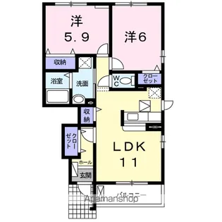 メゾン・クロノス【1階】の間取り