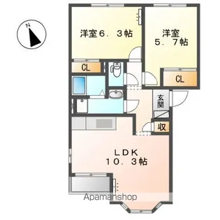 パークヒルズ【2階】の間取り