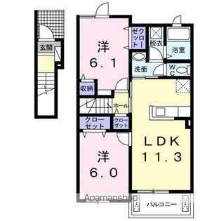 GRACE OHUSAKI Ⅰ【2階】の間取り