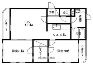 リリーベル【301号室】の間取り