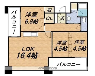 ラフィネタワー札幌南3条【22階】の間取り