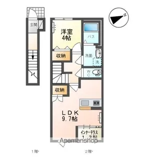 仮)山形市松原アパートB【205号室】の間取り
