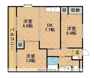 パークサイド高木【3階】の間取り