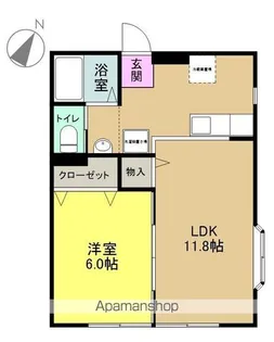 カーサラルジュ【105号室】の間取り