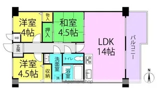サンロイヤル北園田ブランシュール(分譲貸し)【315号室】の間取り