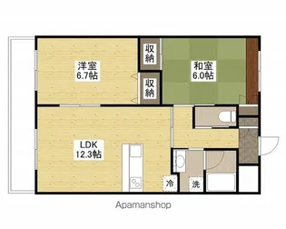 ミニヨンフルールAWA【2階】の間取り