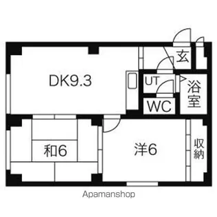 ハーベスト19A【102号室】の間取り