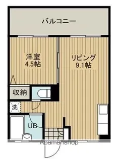PARK SIDE YAESE【102号室】の間取り
