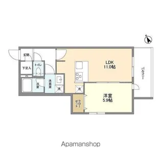 1LDKの間取り画像