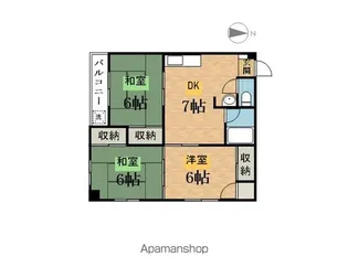 グリーンハイツ【303号室】の間取り