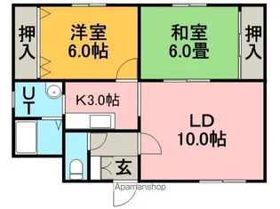 サン・グレース北野【102号室】の間取り