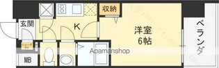 レジュールアッシュOSAKA新深江【6階】の間取り