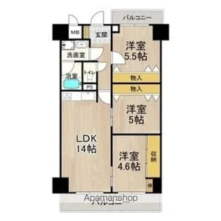 パークモダン住之江公園【10階】の間取り