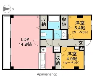 ホーユウパレス宇都宮【502号室】の間取り