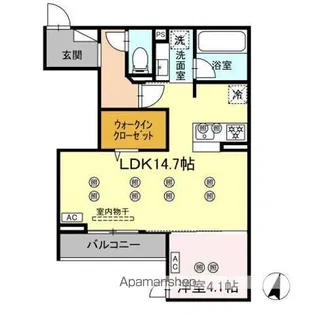 ディアライズ綾羅木本町 A棟【2階】の間取り