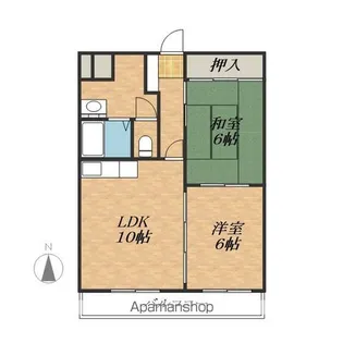2LDKの間取り画像