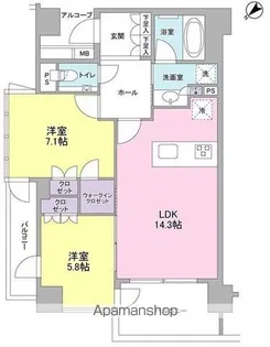 ユニーブル渋谷神南【8階】の間取り