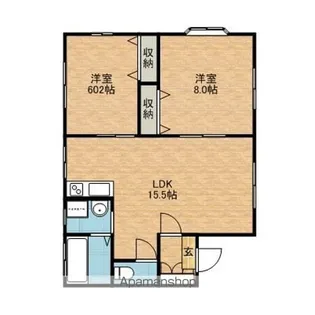 グリーンハイツ高尾崎C棟【102号室】の間取り