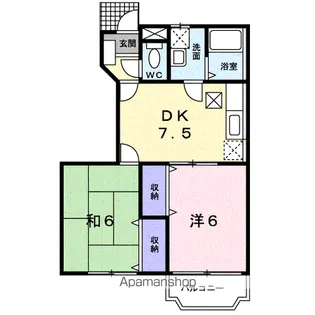 マーヴェラスビュー【1階】の間取り
