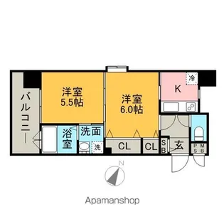 エンクレスト薬院Ⅱ【3階】の間取り