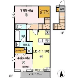 リッシュセゾン O【2階】の間取り