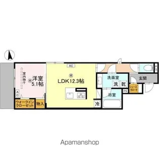 DーRESIDENCE安立【102号室】の間取り