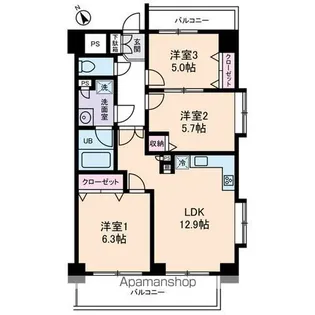 グランドフェニックス【12階】の間取り