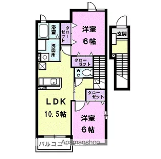 アウローラSⅠ【2階】の間取り