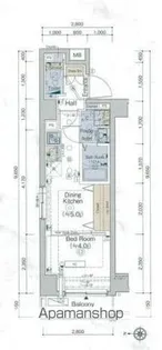 エステムコート横濱大口【4階】の間取り