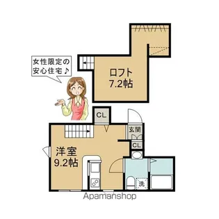 プリマ高麗川弐番館【2階】の間取り