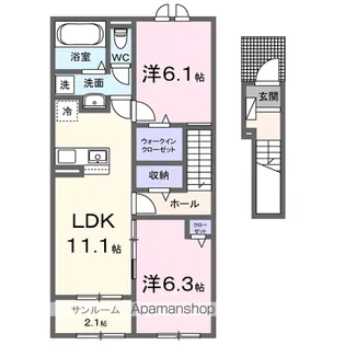 STAYGOLD北上Ⅲ【2階】の間取り