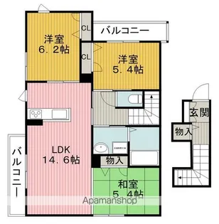 カーサドマーニ【2階】の間取り