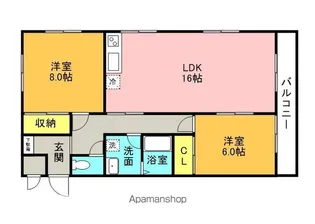 レイクサイド大島【407号室】の間取り