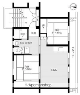 ビレッジハウス奈戸岡2号棟【406号室】の間取り