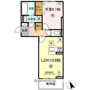 シエル原田【1階】の間取り