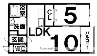 HOKU LE ’A (ホーク レア)【101号室】の間取り