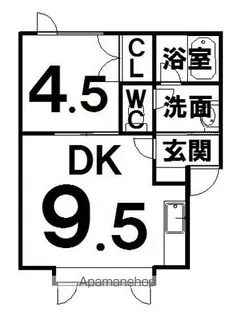 ハピネス【102号室】の間取り