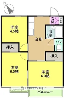 かもめハイツ【201号室】の間取り