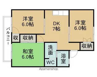セジュール瀬戸川【2階】の間取り