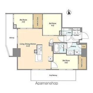 東京都渋谷区富ヶ谷2丁目【マンション】の間取り