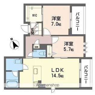エリーズコート 宇宿【2階】の間取り