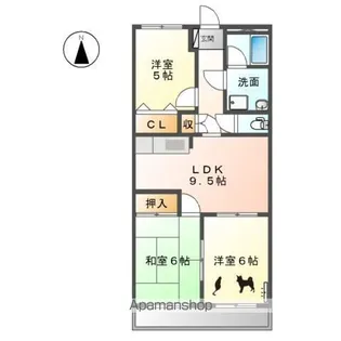 コンフォールS【203号室】の間取り