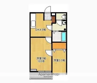 LOTUS COURT【103号室】の間取り