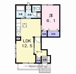 フォンテーヌB【1階】の間取り